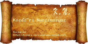 Kozári Narcisszusz névjegykártya